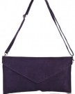 Big-Handbag-Shop-Womens-Real-Italian-Suede-Leather-Envelope-Clutch-Bag-V108-Dark-Taupe-0-4