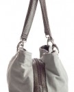 Big-Handbag-Shop-Womens-Small-Twin-Top-Multi-Zip-Pockets-Suede-Leather-Shoulder-Bag-3MP-Teal-Blk-0-5