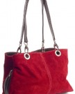 Big-Handbag-Shop-Womens-Small-Twin-Top-Multi-Zip-Pockets-Suede-Leather-Shoulder-Bag-3MP-Teal-Blk-0-6