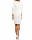Bill-Mar-Womens-Crinkle-Midi-Body-Con-34-Sleeve-Dress-White-Size-10-0-0