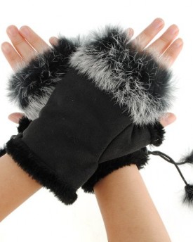 Black-Fashion-Women-Rabbit-Fur-Hand-Wrist-Warmer-Winter-Fingerless-Gloves-Xmas-Gift-0