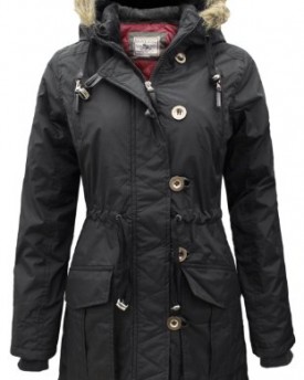 Black-L-14-Montana-New-Womens-Military-Quilted-Parka-Furs-Fur-Trim-Hood-Ladies-Jacket-Coat-0
