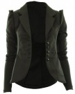 Black-UK-8-Mardela-New-Womens-5-Button-Front-Ponte-Bold-Shoulder-Ladies-Blazer-Jacket-Coat-0-1