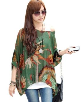 Bohemian-Hippie-Big-Size-Batwing-Sleeve-Chiffon-Blouse-Loose-Off-Shoulder-Shirt-5859-0