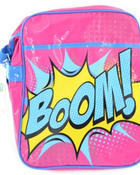 Boom-Comic-Strip-Pink-Blue-34cm-x-26cm-Shoulder-Bag-With-Blue-Strap-0