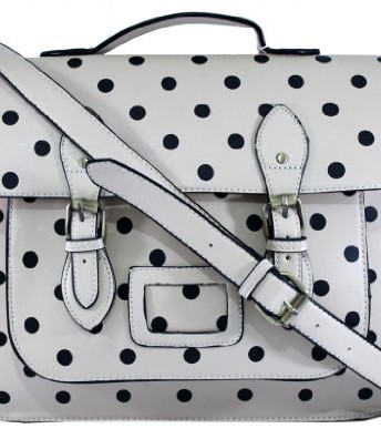 Brand-new-genuine-Polka-dot-satchel-shoulder-messenger-bag-BEIGEBLACK-0