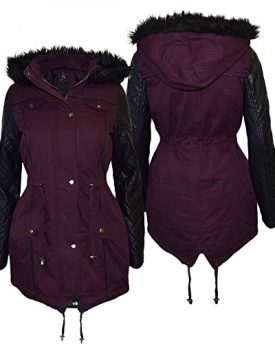 Brave-Soul-Ladies-Womens-Designer-Fur-Parka-Fishtail-Quilted-Leather-Arms-Jacket-Coat-Hooded-UK-12-US-10-AUS-14-EU-40-Medium-Mulberry-0