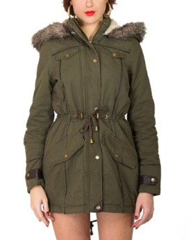 Brave-Soul-Womens-Parka-Jacket-Designer-Branded-Fur-Hooded-Military-Coat-M-Medium-0
