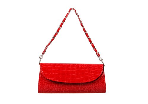 Bundle Monster Womens Fashion Classy Envelope Evening Patent Croc Skin Embossed Clutch Hand Bag Purse, SLEEK RED - Image 4