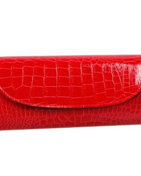 Bundle-Monster-Womens-Fashion-Classy-Envelope-Evening-Patent-Croc-Skin-Embossed-Clutch-Hand-Bag-Purse-SLEEK-RED-0