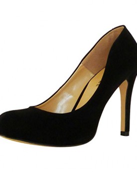 ByPublicDemand-L19-Womens-Mid-High-Stiletto-Heel-Shoes-Black-Faux-Suede-Size-7-UK-0