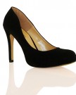 ByPublicDemand-L19-Womens-Mid-High-Stiletto-Heel-Shoes-Black-Faux-Suede-Size-7-UK-0-6