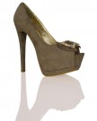 ByPublicDemand-L1I-Womens-Bow-High-Heel-Shoes-Khaki-Brown-Faux-Suede-Size-6-UK-0-4