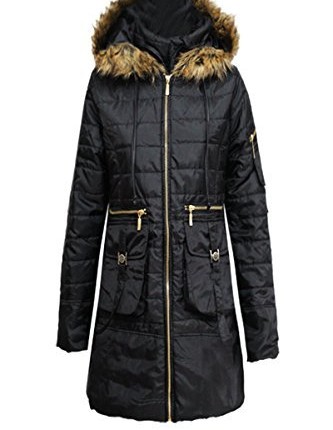 CANDY-FLOSS-FAUX-FUR-QUILTED-HOODED-GOLD-ZIP-JACKET-COAT-SIZE-8-0