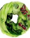 CASPAR-Womens-Loop-Scarf-Snood-Cowl-with-Butterfly-Flower-Pattern-many-colours-SC304-Farbegrn-0