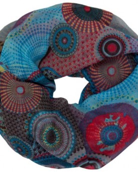 CASPAR-Womens-Loop-Scarf-Snood-Cowl-with-Classic-Colourful-Paisley-Pattern-many-colours-SC334-Farbehellblau-0