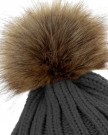 CASPAR-Womens-Winter-Rib-Knitted-Hat-Beanie-with-Chunky-Faux-Fur-Bobble-Pom-Pom-many-colours-MU054-Farbedunkelgrau-0-0