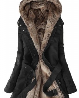 CHAREX-Womens-Faux-Fur-Lined-Parka-Jacket-Female-Fur-Hooded-Coat-Outwear-Warm-Overcoat-3XL-Size-Asian-Black-0