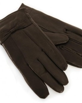 CLASSIC-LADIES-WOMENS-GIRLS-GENUINE-LEATHER-SHORT-LADIES-GLOVES-BROWN-SIZE-LARGE-0