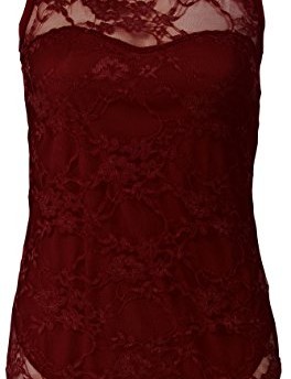 Catch-One-New-Womens-Sleeveless-Stretch-Bodycon-Lace-Top-Ladies-Vest-Top-T-Shirt-Wine-ML-0