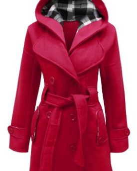 Catch-One-Womens-Belted-Button-Coat-New-Ladies-Hooded-Military-Jacket-Fuschia-10-0