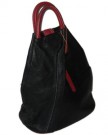 Cavalieri-Italian-Grain-Leather-Rucksack-Backpack-Shoulder-Bag-Black-Red-0