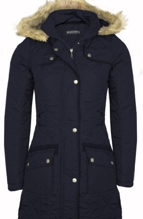 Cexi-Couture-Ladies-Military-Fur-Hooded-Padded-Quilted-Womens-Parka-Jacket-Coat-Size-Navy-16-0-0