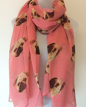 Choose-Brand-new-Colour-Gorgeous-Pug-Dog-Print-Ladies-Soft-Scarf-Wrap-Pugs-Scarves-peach-pink-dogs-0
