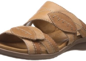 Clarks-Womens-Casual-Clarks-Reid-Shine-Leather-Sandals-In-Sand-Standard-Fit-Size-55-0