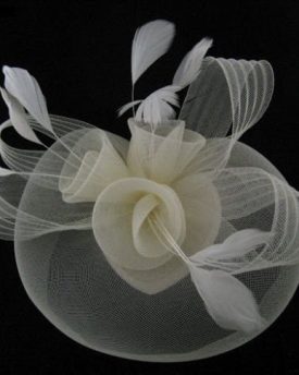 Cream-Net-Fascinator-Hat-Veil-Wedding-Ascot-Races-Hair-Accessories-Clip-0