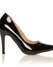 DARCY-Black-Patent-PU-Leather-Stilleto-High-Heel-Pointed-Court-Shoes-Size-UK-7-EU-40-0