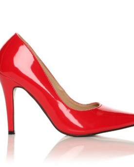 DARCY-Red-Patent-PU-Leather-Stilleto-High-Heel-Pointed-Court-Shoes-Size-UK-7-EU-40-0