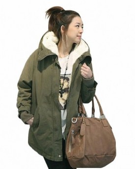 DEFA-Tops-Womens-Coat-Warm-Long-Sleeve-Hooded-Jacket-Fur-Wool-Outerwear-Casual-ParkaBlackArmy-GreenUK-Size-8-10-12-14-S-XL-0
