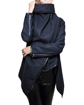 DJT-Women-Fashion-Cowl-Lapel-Asymmetric-Drape-Tunic-Fleece-Suit-Outerwear-Long-Wrap-Cardigan-Jacket-Coat-Blue-Size-L-0
