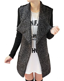 DJT-Womens-Stylish-Woven-Knitwear-Winter-Thick-Slim-Fit-Long-Sleeve-Blouse-Blazer-Suit-Wrap-Cardigan-Coat-Jacket-Grey-Size-L-0