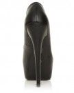 DONNA-Black-PU-Leather-Stilleto-Very-High-Heel-Platform-Court-Shoes-Size-UK-7-EU-40-0-2