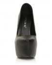 DONNA-Black-PU-Leather-Stilleto-Very-High-Heel-Platform-Court-Shoes-Size-UK-7-EU-40-0-3