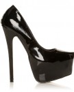 DONNA-Black-Patent-PU-Leather-Stilleto-Very-High-Heel-Platform-Court-Shoes-Size-UK-7-EU-40-0