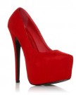 DONNA-Red-Faux-Suede-Stilleto-Very-High-Heel-Platform-Court-Shoes-Size-UK-4-EU-37-0-0