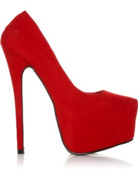 DONNA-Red-Faux-Suede-Stilleto-Very-High-Heel-Platform-Court-Shoes-Size-UK-4-EU-37-0