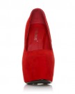 DONNA-Red-Faux-Suede-Stilleto-Very-High-Heel-Platform-Court-Shoes-Size-UK-4-EU-37-0-3