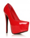 DONNA-Red-Patent-PU-Leather-Stilleto-Very-High-Heel-Platform-Court-Shoes-Size-UK-3-EU-36-0-0