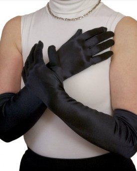 Dents-long-satin-evening-dress-gloves-34-elbow-length-LadiesWomens-Black-0