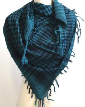 Desert-Scarf-Checked-Arab-Shemagh-Arafat-Keffiyeh-Shawl-Black-Teal-0