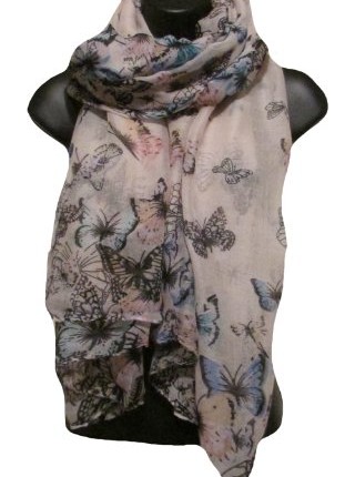 Designer-Inspired-Butterfly-Print-Scarf-Cream-Brown-Taupe-Celebrity-Butterflies-Scarves-Shawl-0