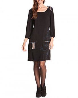 Desigual-Womens-Angela-Long-Sleeve-Dress-Black-Size-16-Manufacturer-Size44-0