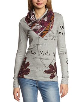 Desigual-Womens-Istyle-Regular-Fit-Long-Sleeve-Top-Gris-Vigore-Oscuro-Size-14-Manufacturer-SizeLarge-0