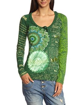 Desigual-Womens-Noa-Regular-Fit-Long-Sleeve-Top-Verde-Bronce-Size-12-Manufacturer-SizeMedium-0