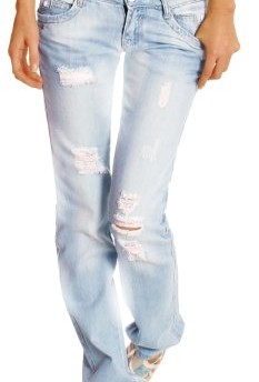 Destroyed-hipster-low-rise-Jeans-size-10M-womens-jeans-light-blue-new-0