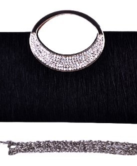 Diamante-Ring-Handle-Purse-Frill-Clutch-Evening-Shoulder-Bag-Wedding-Party-Bag-black-0